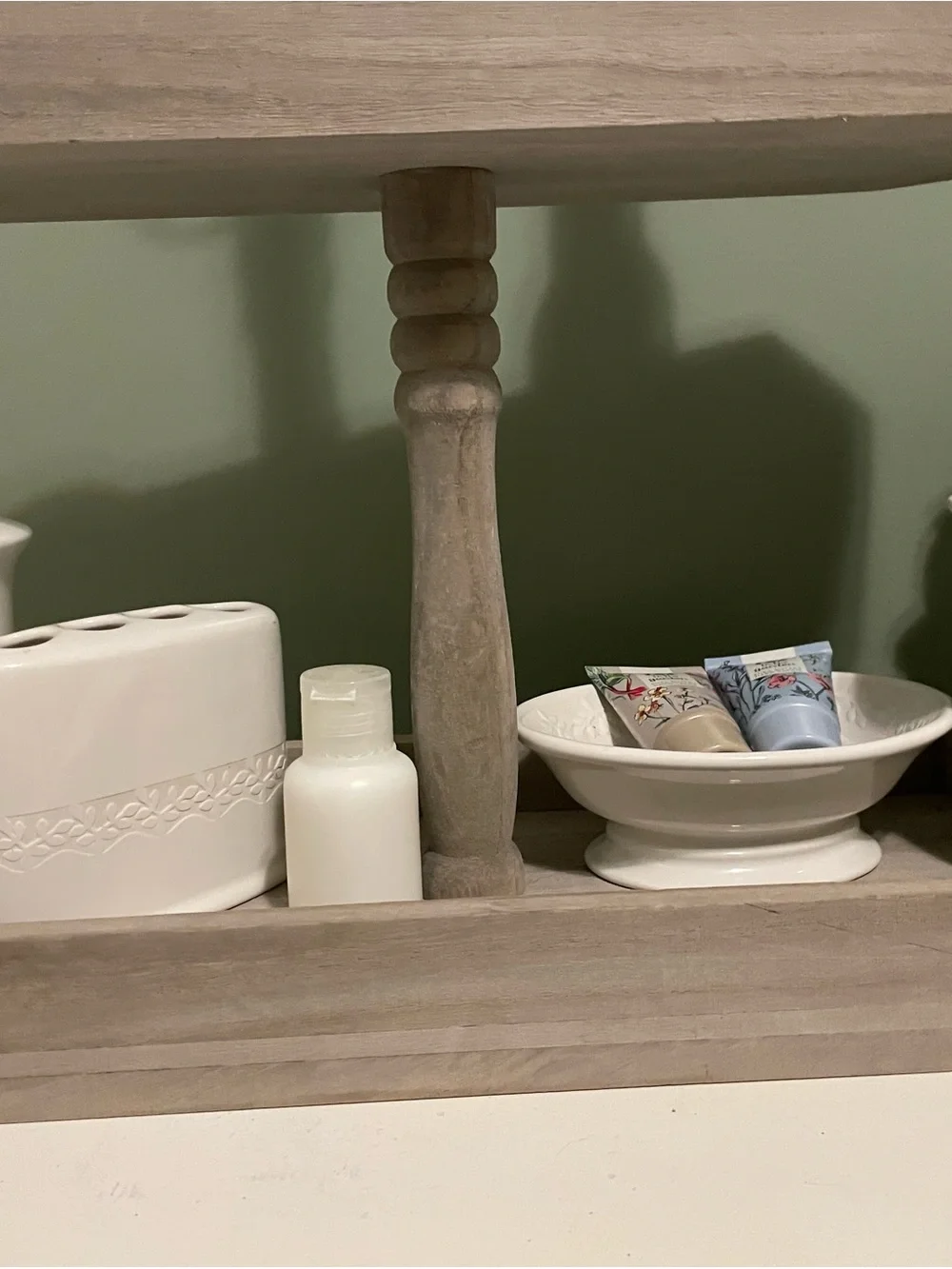 Martha Stewart White Ceramic Bath Accessory Set with Decorative Tubes